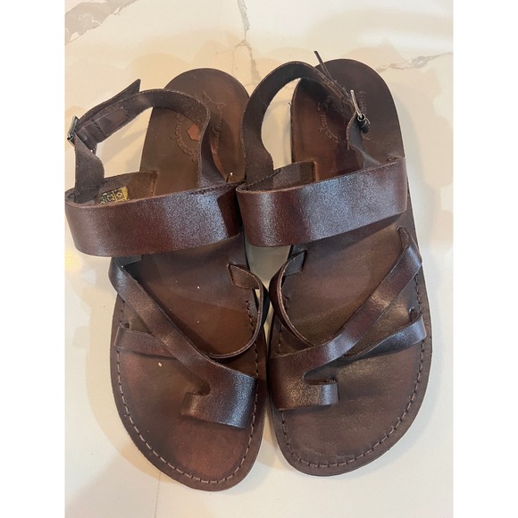 Jerusalem Sandals Other - Jerusalem Sandals Mens Brown Leather Handmade Toe Loop Gladiator Sandals Size 46